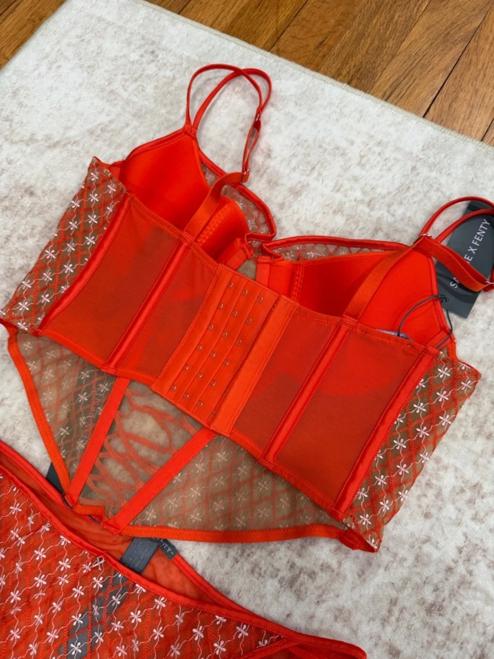 Savage X Fenty Star Mesh Bustier & Strappy Thong Set - Picture 4 of 10